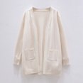 thumbnail image 2 of fatyb Girls Long Sleeve Cardigans Open Front Oversized Sweaters Casual Loose Outwear Coats with Pockets, 2 of 7