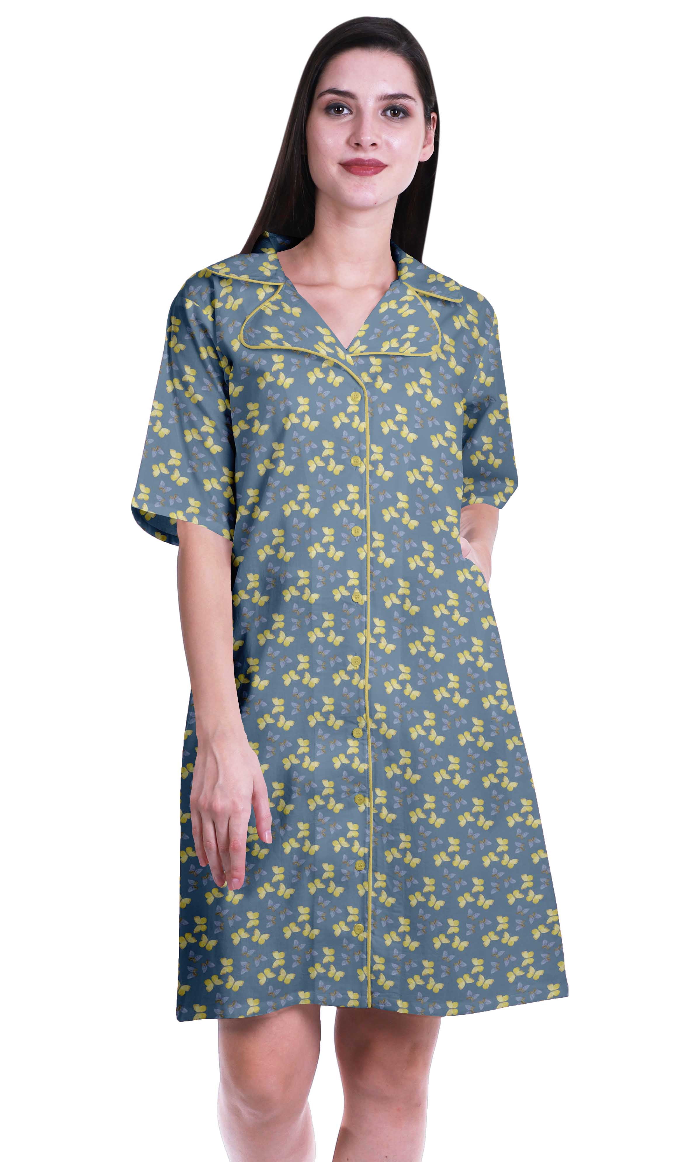 Moomaya Womens Night Shirt For Sleeping Printed Sleepwear Nightdress-S-XXL