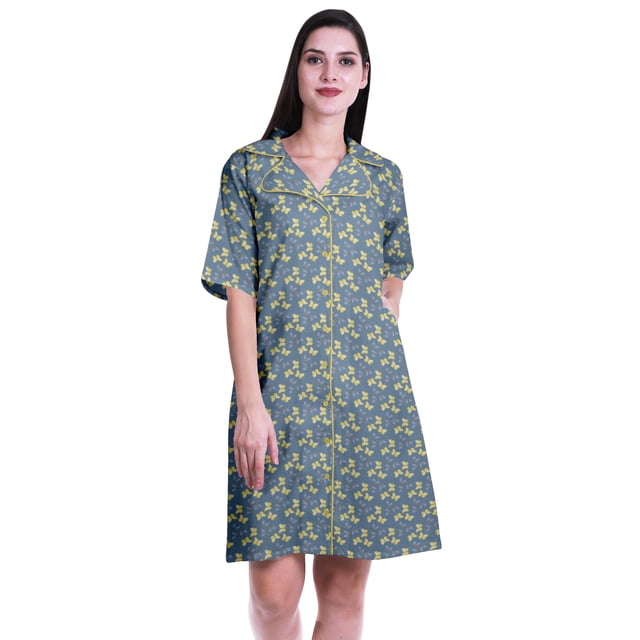 Moomaya Womens Night Shirt For Sleeping Printed Sleepwear Nightdress-S-XXL