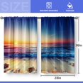 thumbnail image 3 of Beach Sunset Country Kitchen Curtains Rustic Summer Ocean Short Cafe Curtains Decor for Bathroom Over Sink Tier Curtains Tropical Scenery Hawaiian Rod Pocket Window Drapes 2 Panels set 28" x 36", 3 of 5