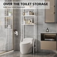 thumbnail image 2 of iKayaa Over the Toilet Storage 3-Tier Over Toilet Bathroom Organizer Over Washing Machine Rack Bathroom Shelf White, 2 of 8
