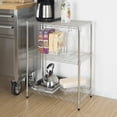 thumbnail image 3 of Hyper Tough 3 Tier Wire Shelving, Chrome Color, 250lbs Loading Capacity for Each Shelf, 3 of 9