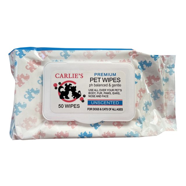 Carlies Lingettes pour Animaux Multi-Usages Premium, Lot de 50