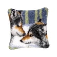 thumbnail image 4 of DIY Latch Hook Set Throw Pillow Stitch Crocheting Cushion Embroidery Covers Craft for Embroidery Carpet Wolf, 4 of 9