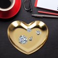 thumbnail image 4 of Colorful Stainless Steel Small Decorative Tray, Heart Shaped Plate Tea Tray Jewelry Dish Cosmetics Organizer Bathroom Clutter Serving Platter Small Storage Tray Fruit Tray[Gold], 4 of 9