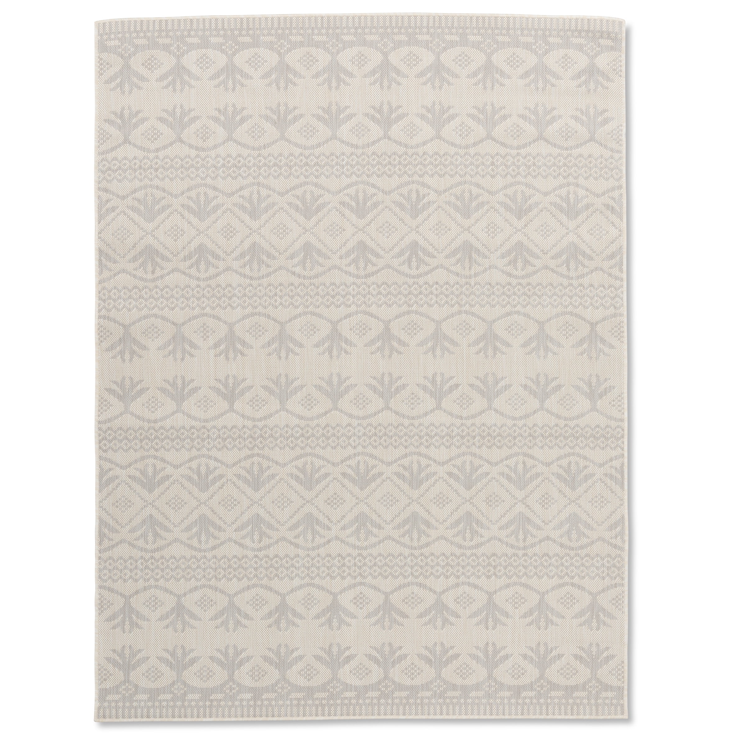 Erbanica Tapis Intérieur Extérieur à Séchage Rapide Gris Blanc à Motif Tribal