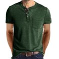 thumbnail image 1 of Matoen Men Short-Sleeve Beefy Muscle Basic Solid Pure Color Blouse Tee Shirt Top, 1 of 3