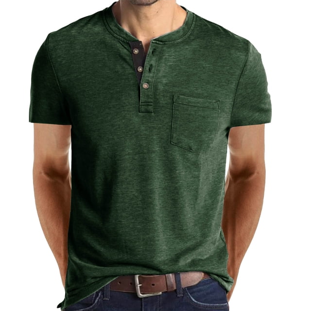 Matoen Men Short-Sleeve Beefy Muscle Basic Solid Pure Color Blouse Tee Shirt Top