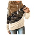thumbnail image 1 of pxiakgy Sweat à Capuche long Manches Décontracté Contraste camouflage pour Femmes khaki 4TG, 1 of 2