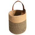 thumbnail image 2 of Panier Suspendu Naturel Tissé à la Main en Rotin - Simili Cuir Paniers de Rangement de Fleurs pour la Maison, 2 of 8