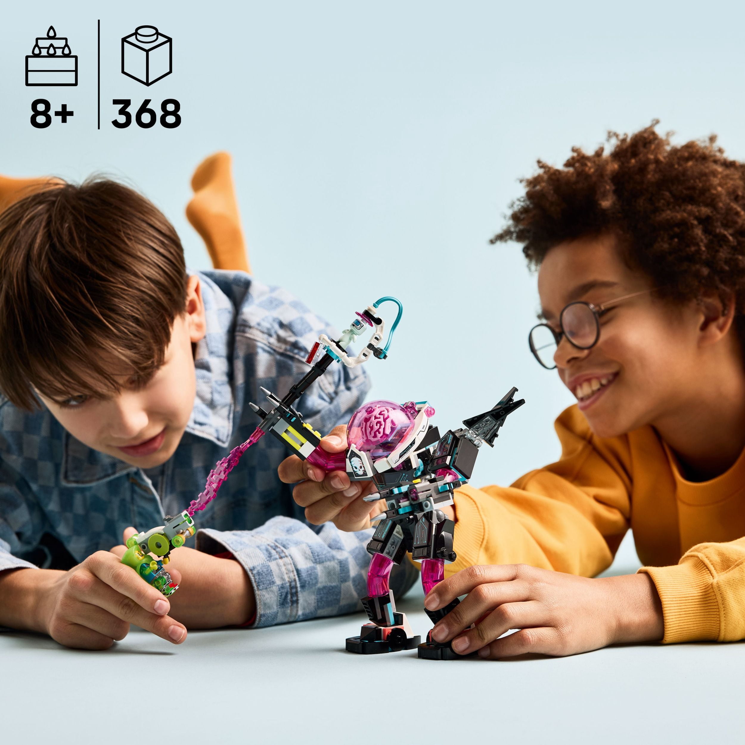 LEGO DREAMZzz Mateo vs. Cyber Brain Mech Robot Building Toy for Kids - Pretend Play Set W/Matteo & Dreamling Toy Figures for Boys & Girls, Ages 8+ - 2 Ways to Build - Gift Idea for Birthdays - 71495