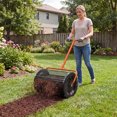 thumbnail image 2 of Gymax Compost SpreaderPeat Moss Spreader Roller w/Height-adjustable T-shape Handle Orange, 2 of 10