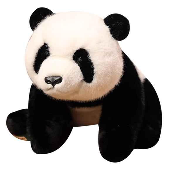 Jouet en Peluche Panda Réaliste Animal en Peluche Poupée Panda Jouet de Soutien Émotionnel Jouet en Peluche Anti-Stress Déco Maison Peluche Panda 12 Pouces