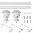 thumbnail image 4 of Mainstays 3/4” White Faux Wood Urn Adjustable Window Curtain Rod, 30”-84”, 4 of 4