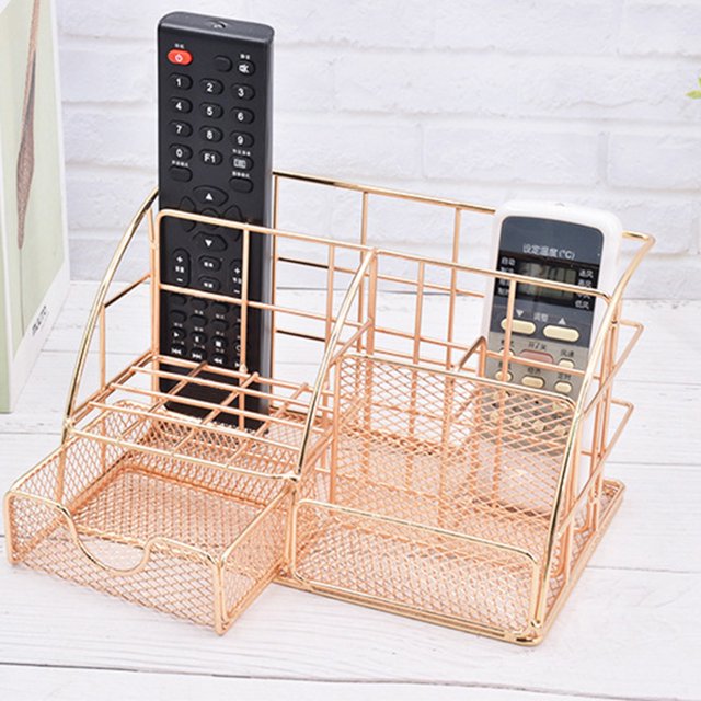 Vaidha Mesh Office Supplies Accessories with Drawer for Home Office Desktop Rose Gold