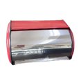 thumbnail image 1 of Tnarru Bread Bin with Roll Lid Metal Bread Box Rustic Multipurpose for Kitchen Counter Bread Keeper for Home Baked Goods Coffee Shop Pink, 1 of 8