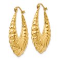 thumbnail image 2 of 14k Polished Scalloped Hollow Hoop Earrings S1242, 2 of 2