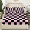 thumbnail image 3 of Erosebridal Checkered Gingham Twin Sheet Sets, Blue White Bedding Twin Size, Rectangle Geometry Decor, 3 of 7
