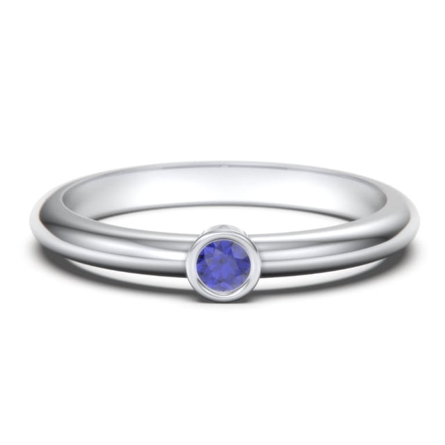 Classic Bezel Set Birthstone Ring - Blue Sapphire (September)