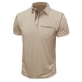 thumbnail image 2 of FAIWAD Men's Short Sleeve Shirts Lapel Button Down Tops Stretch Breathable Pullover Tops with Pocket, 2 of 5