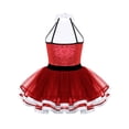 thumbnail image 2 of ranrann Jupe Tutu à Sequins Col Halter pour Filles Robe de Danse Ballet Déguisement Rouge 10, 2 of 5