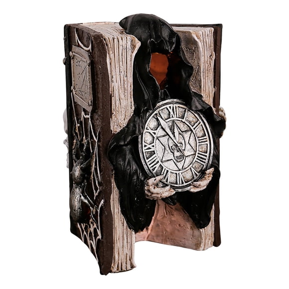 Chanana Resin Ghost Book Decor Statue - Halloween Skull Book Prop,Spooky Fake Books for Home Decor, Haunted House Party Decoration,Gothic Bookshelf Display & Horror Theme Party Supplies