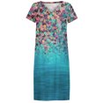 thumbnail image 4 of SMihono Robe d'Été Bohème pour Femmes Grande Taille Robes à Manches Courtes Mode Fleurs Imprimées Taille Robe d'Été Col en V Longueur Genou, 4 of 5