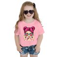 thumbnail image 4 of GDREDA Vêtements Fille Filles Mignon Imprimé Graphique Col Rond Manches Courtes Tee Été Décontracté T-Shirt Filles Hauts Tube Rose, 3-4 Ans, 4 of 4