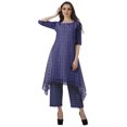 thumbnail image 2 of Moomaya Ensemble Kurti Kurta Pantalon pour Femmes Col Bateau Imprimé Robe 2 Pcs Tenue Ethnique, 2 of 6