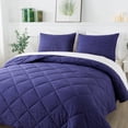 thumbnail image 2 of JML 2 Pieces Navy Twin Comforter Set, Soft Microfiber Bedding Set With 1 Comforter and 1 Pillow Case Suit for All Seasons, 2 of 7