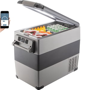VEVOR 58 Quart(55L) Portable Refrigerator Electric Car Freezer Car Cooler Refrigerator Compact RV Fridge 12/24V DC & 110-240V AC Vehicle Car Truck Boat Mini Electric Freezer