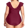 thumbnail image 3 of Huesdet Women's One Piece Athletic Racerback Swimsuit Slimming Bathing Suit[RD4,4XL], 3 of 6