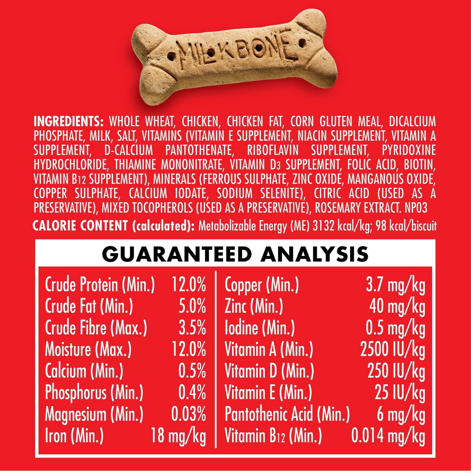 Milk-Bone Gâteries pour Chiens, Biscuits Croustillants Originaux, Grande 2kg
