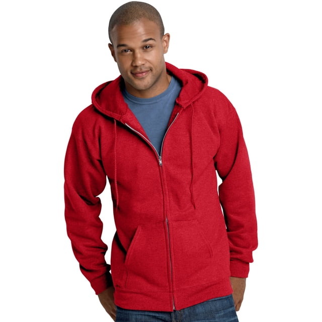 Hanes Ultimate Cotton Adult Fleece Full-Zip Hoodie , M, Deep Red