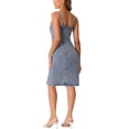 thumbnail image 3 of INSPIRE CHIC Robe en Denim à Boutons pour Femme Sans Manches à Encolure Cœur Robes en Jean Gris Bleu TG, 3 of 4