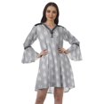 thumbnail image 1 of Moomaya Robes Mini Imprimées à Col en V pour Femmes Manches à Volants Robes de Plage pour Femmes, 1 of 4