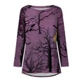 thumbnail image 4 of Costumes d'Halloween pour Femmes 2023 Col Rond T T-Shirts à Imprimé d'Halloween Manches Courtes T-Shirt Blouse Hauts Chemises pour Femmes Grande Taille en Liquidation, 4 of 5