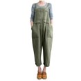 thumbnail image 1 of Pompotops Salopette Sans Manches pour Femmes Ample en Coton et Lin Longue Combinaison de Soirée, 1 of 8