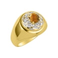 thumbnail image 3 of RYLOS Men's Rings 14K Yellow Gold Designer Gypsy 7MM Round Gemstone & Diamond Ring Tiger Eye November Birthstone Size 13, 3 of 6