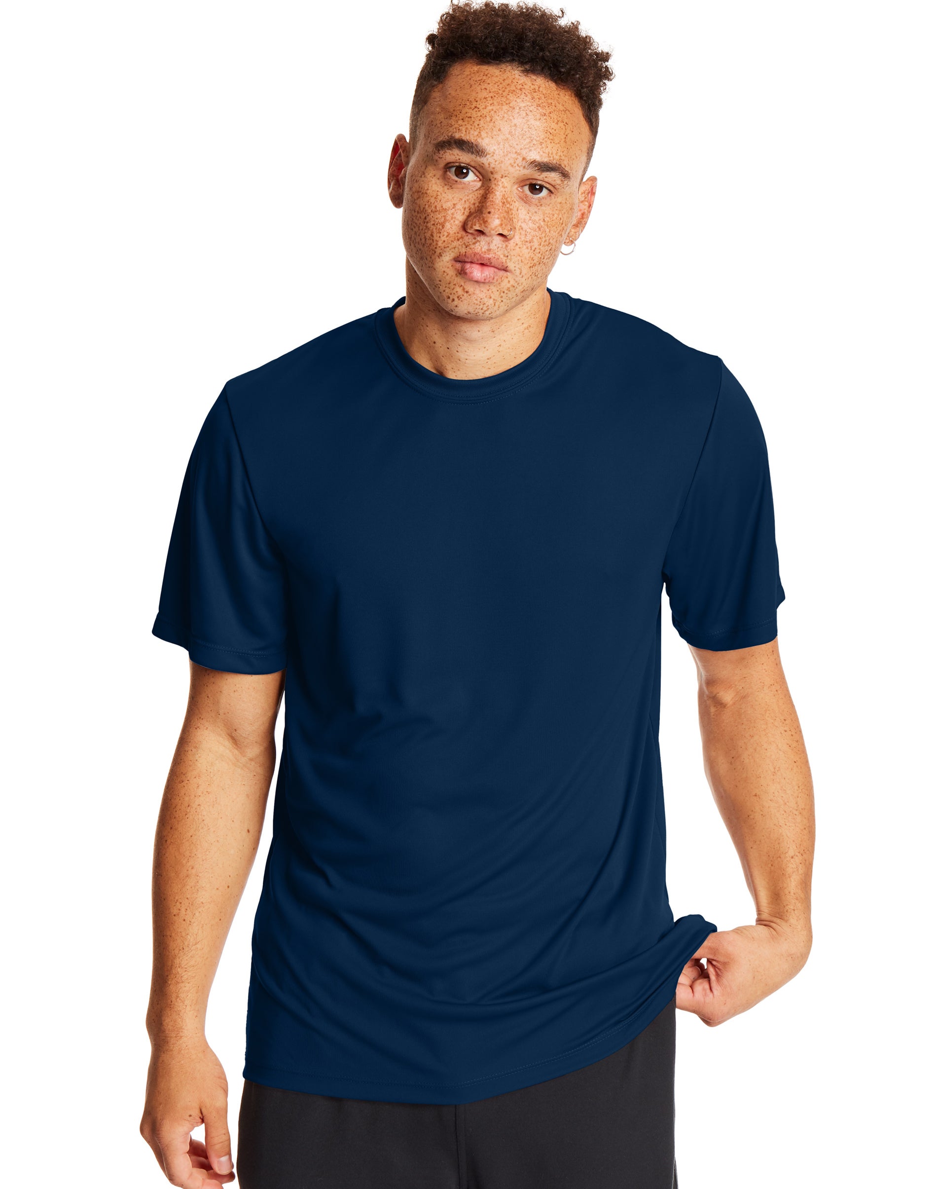 Hanes Mens Sport Cool DRI Performance Tee 2-Pack, 3XL, Navy