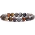 thumbnail image 1 of Bracelet Extensible Unisexe en Perles Rondes de 10 mm en Agate du Botswana Naturelle, 1 of 2