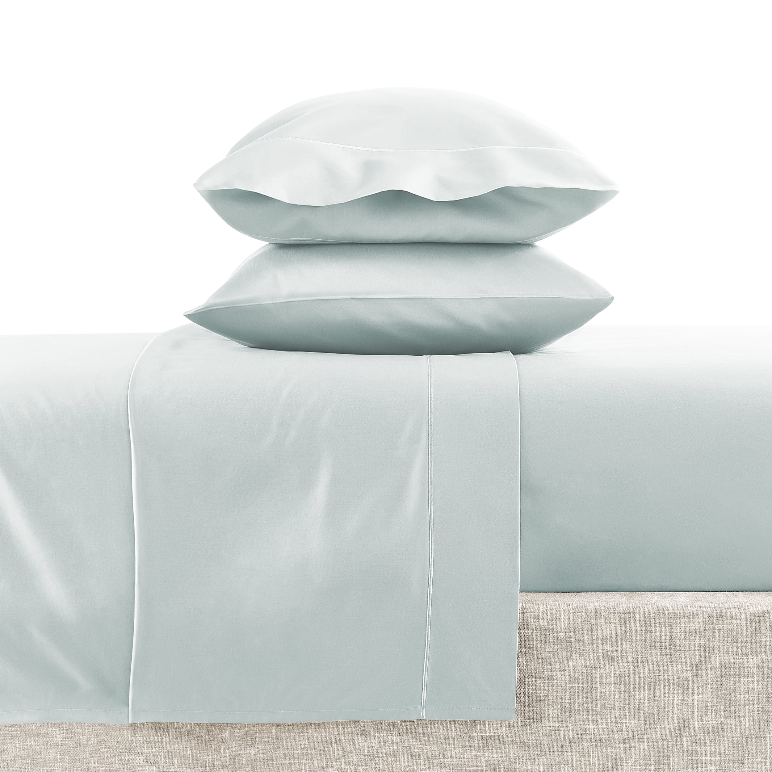 Ensemble de draps pour lit adulte en coton égyptien vert 600 contexture, 4 pièces, hotel style, grand lit - Poche profonde