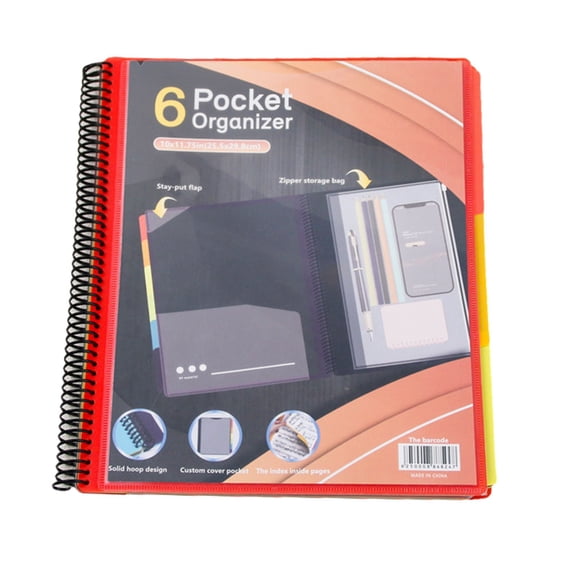 12 Pocket Poly Project Organizer Folder Letter Size Multi Pocket File Folder With Tabs And Zipper Pouch For School Office Document Storage