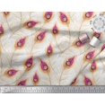 thumbnail image 3 of Soimoi Rayon Fabric Peacock Feather Printed Fabric 1 Yard 42 Inch Wide, 3 of 3