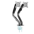 thumbnail image 2 of MotionGrey Dual Metal Computer Monitor Arm Stand Quick Release Vesa Mount Clamp Installation for up to 28-inch Screen for Desk - Black Arms, 2 of 8