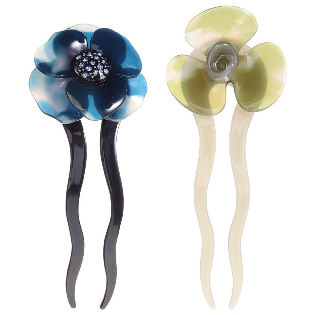 Shisuyan Épingle à Cheveux Acétate 2 Pcs 12.50X4.70X1.00CM