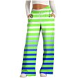thumbnail image 1 of Lolmot Pants for Women, Womens Fashionable Striped Printed Drawstring Wide Leg Pants, 1 of 4