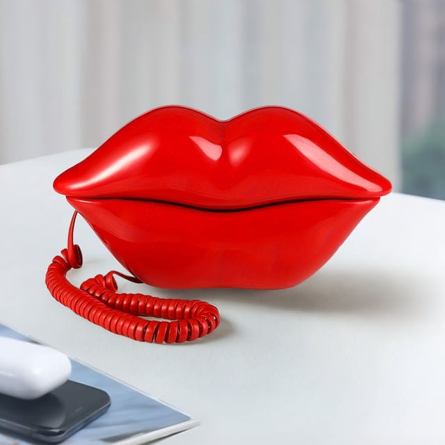 Téléphone Lèvres Rouges Aguichant Téléphone Rétro Téléphone Téléphone Lèvres Rouges Téléphone