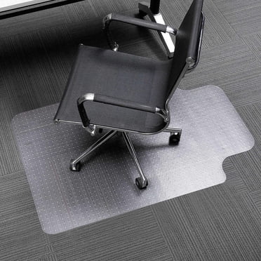 Office Chair Mat with Lip Anti-Slip Spiked, 30" x 48" PVC Transparent Desk Chair Mat Carpet Protector for Home Office, Easy to Clean