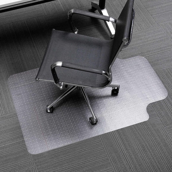 Tapis de Chaise de Bureau avec Rebord Antidérapant à Pointes, 30 Pouces x 48 Pouces Tapis de Chaise de Bureau Transparent en PVC Protecteur de Tapis pour Bureau à Domicile, Facile à Nettoyer